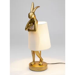 Tischleuchten-KARE Design Tischleuchte Animal Rabbit Gold/Weis 50Cm