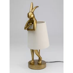 Tischleuchten-KARE Design Tischleuchte Animal Rabbit Gold/Weis 50Cm