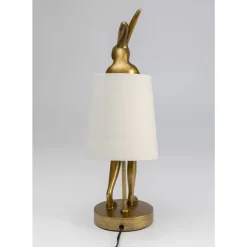 Tischleuchten-KARE Design Tischleuchte Animal Rabbit Gold/Weis 50Cm