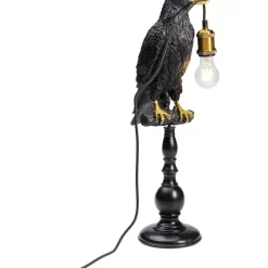 Tischleuchten-KARE Design Tischleuchte Animal Sitting Crow Matt Schwarz
