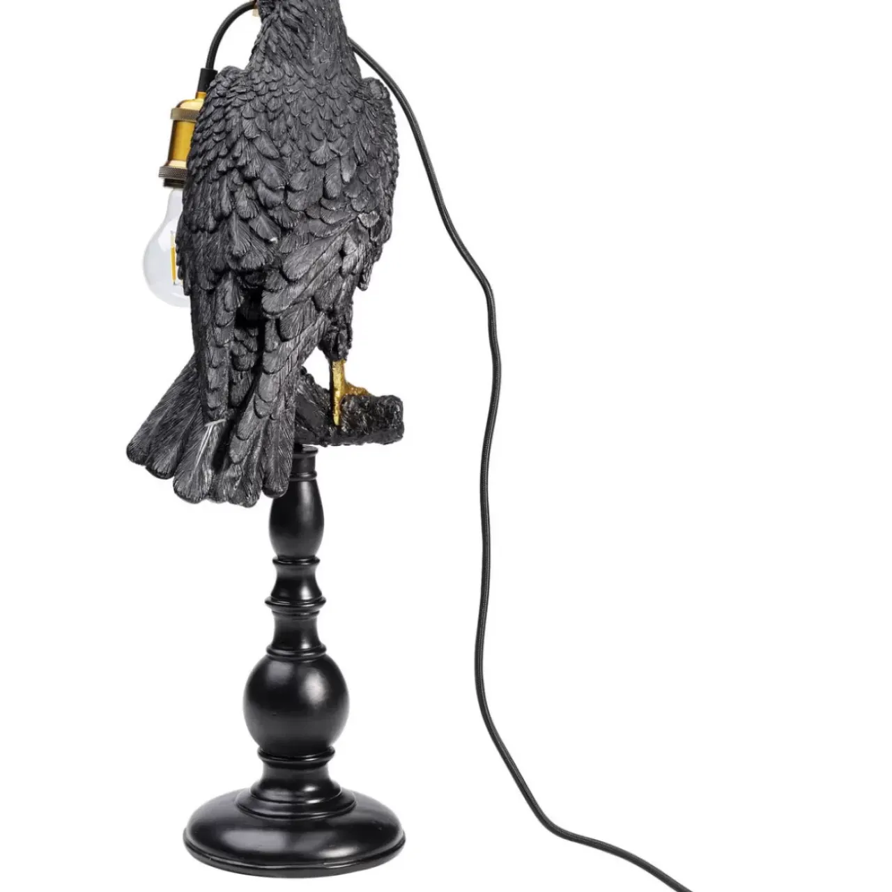 Tischleuchten-KARE Design Tischleuchte Animal Sitting Crow Matt Schwarz