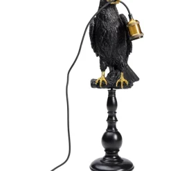 Tischleuchten-KARE Design Tischleuchte Animal Sitting Crow Matt Schwarz