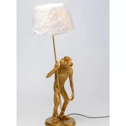 Tischleuchten-KARE Design Tischleuchte Animal Standing Monkey Gold 51Cm
