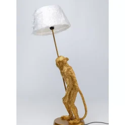 Tischleuchten-KARE Design Tischleuchte Animal Standing Monkey Gold 51Cm