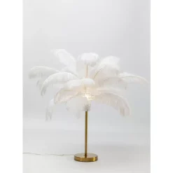 Tischleuchten-KARE Design Tischleuchte Feather Palm Weis 60Cm