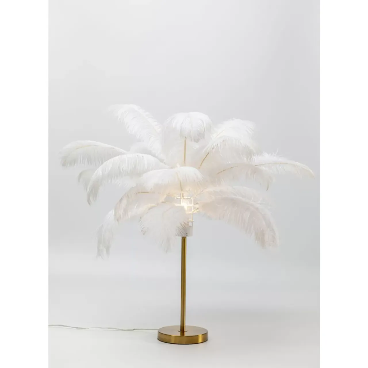 Tischleuchten-KARE Design Tischleuchte Feather Palm Weis 60Cm