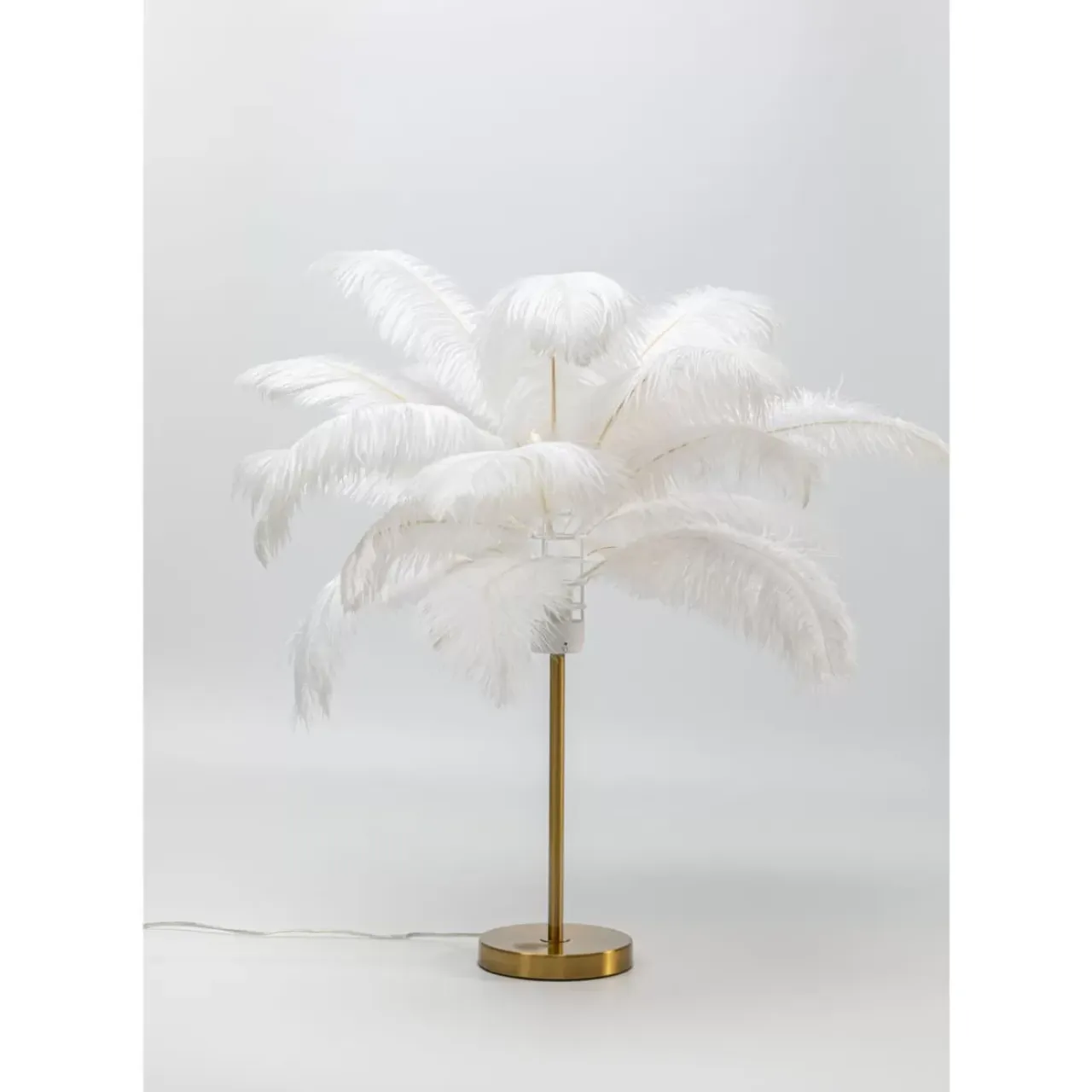 Tischleuchten-KARE Design Tischleuchte Feather Palm Weis 60Cm