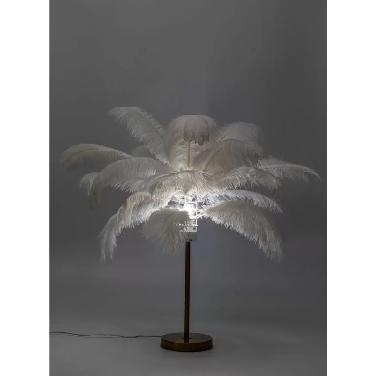 Tischleuchten-KARE Design Tischleuchte Feather Palm Weis 60Cm