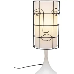 Tischleuchten-KARE Design Tischleuchte Grid Face Weis 60Cm
