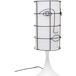 Tischleuchten-KARE Design Tischleuchte Grid Face Weis 60Cm