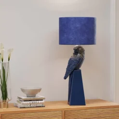Tischleuchten-KARE Design Tischleuchte Parrot Blau 84Cm