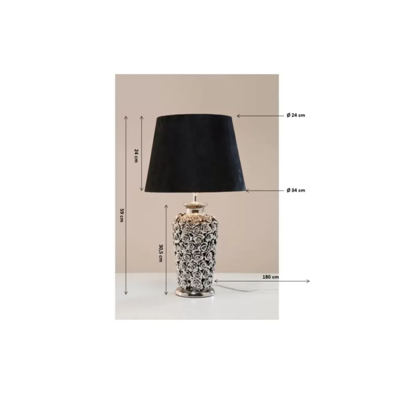 Tischleuchten-KARE Design Tischleuchte Rose Multi