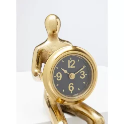 Uhren-KARE Design Tischuhr Sitting Man Gold 8X27Cm