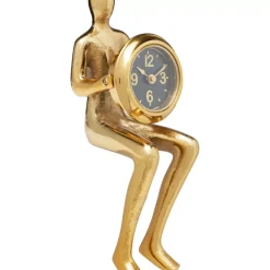 Uhren-KARE Design Tischuhr Sitting Man Gold 8X27Cm