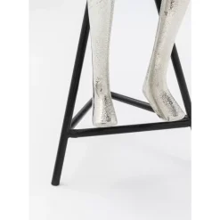 Uhren-KARE Design Tischuhr Sitting Man Silber 12X31Cm