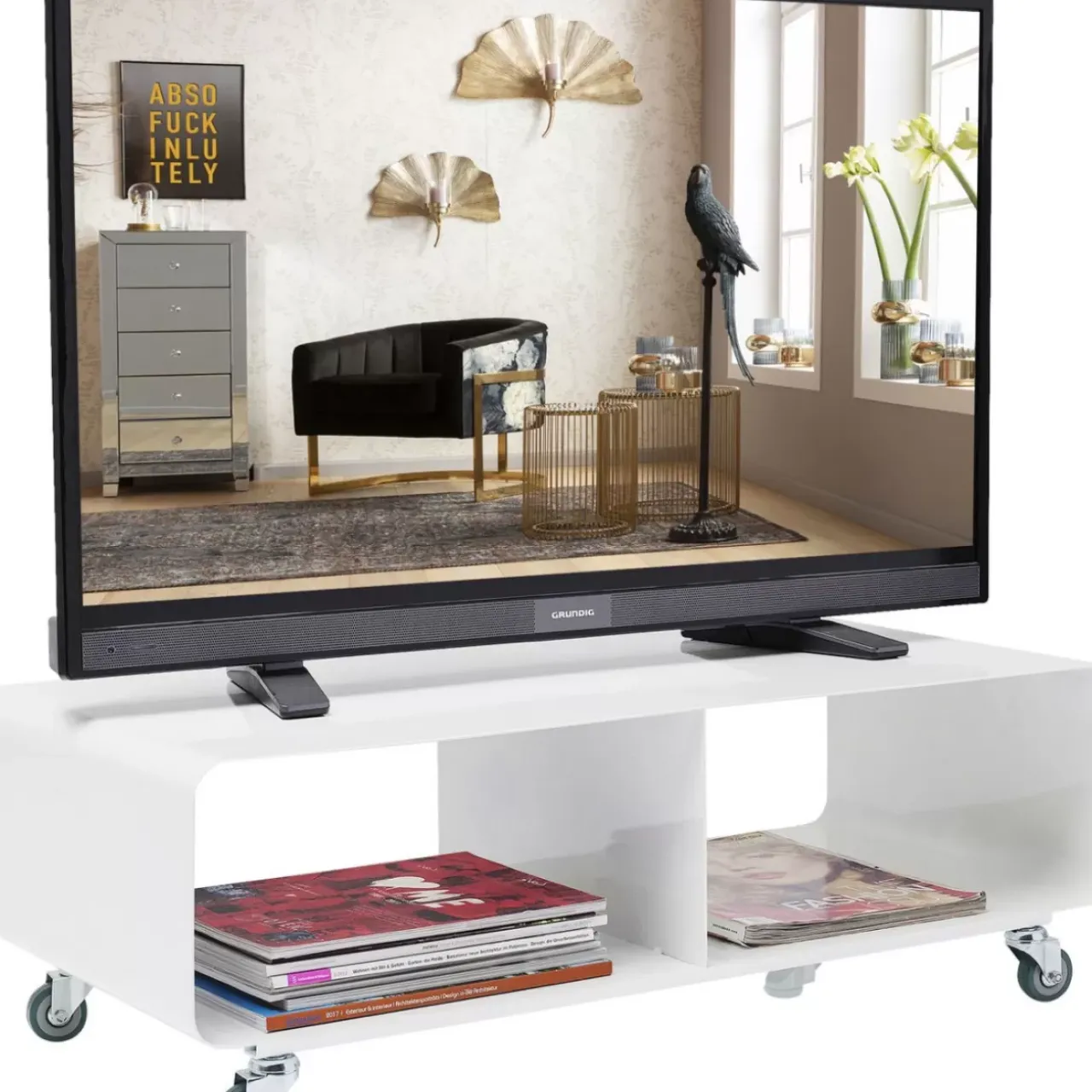 Kommoden & Sideboards-KARE Design Tv Board Lounge M Mobil Weiss