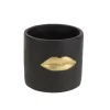 Aufbewahrung & Ordnung-KARE Design Ubertopf Lips Schwarz/Gold