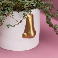 Sonstiges & Zubehör Accessoires-KARE Design Ubertopf Nase Weiss/Gold