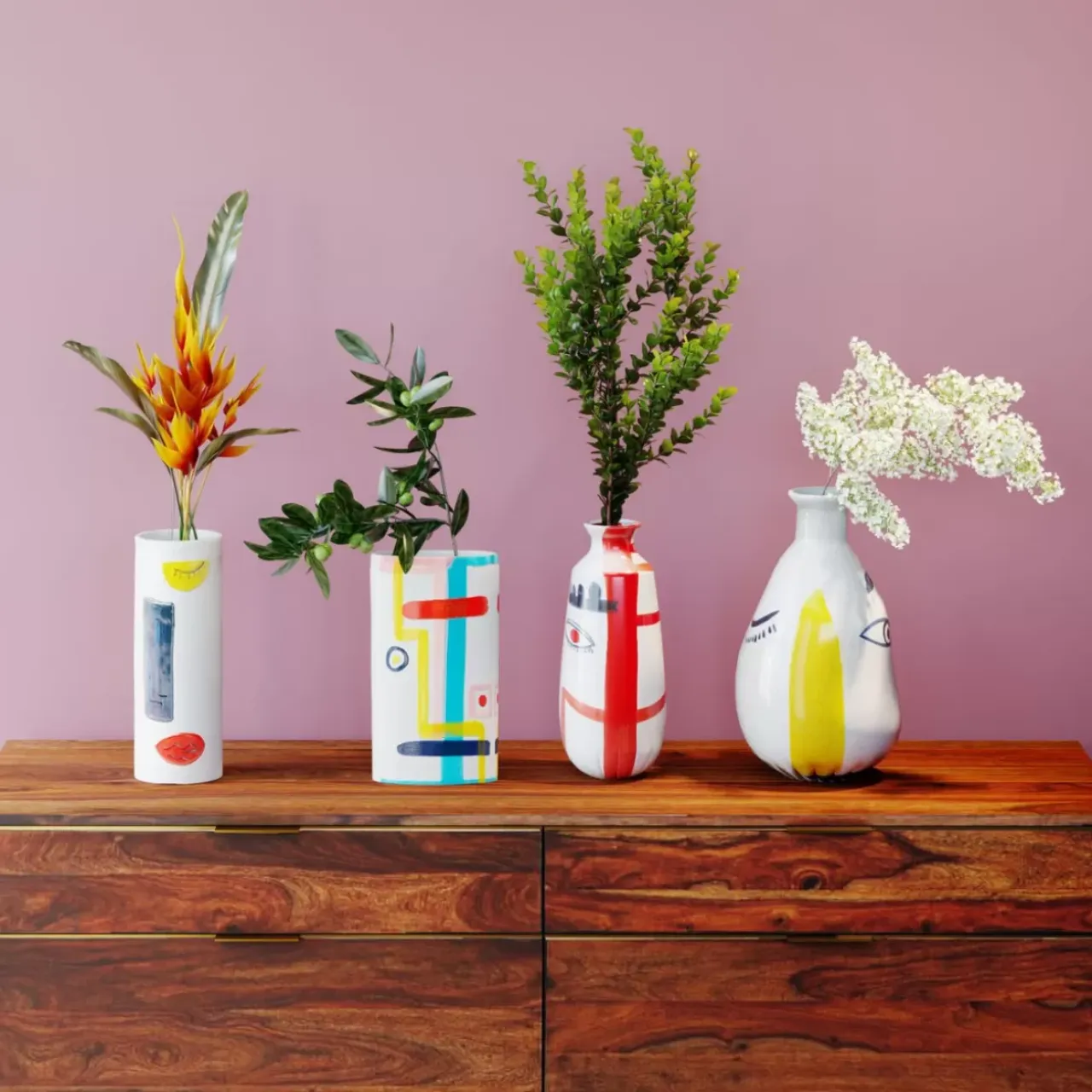 Vasen-KARE Design Vase Art Face Colore 38