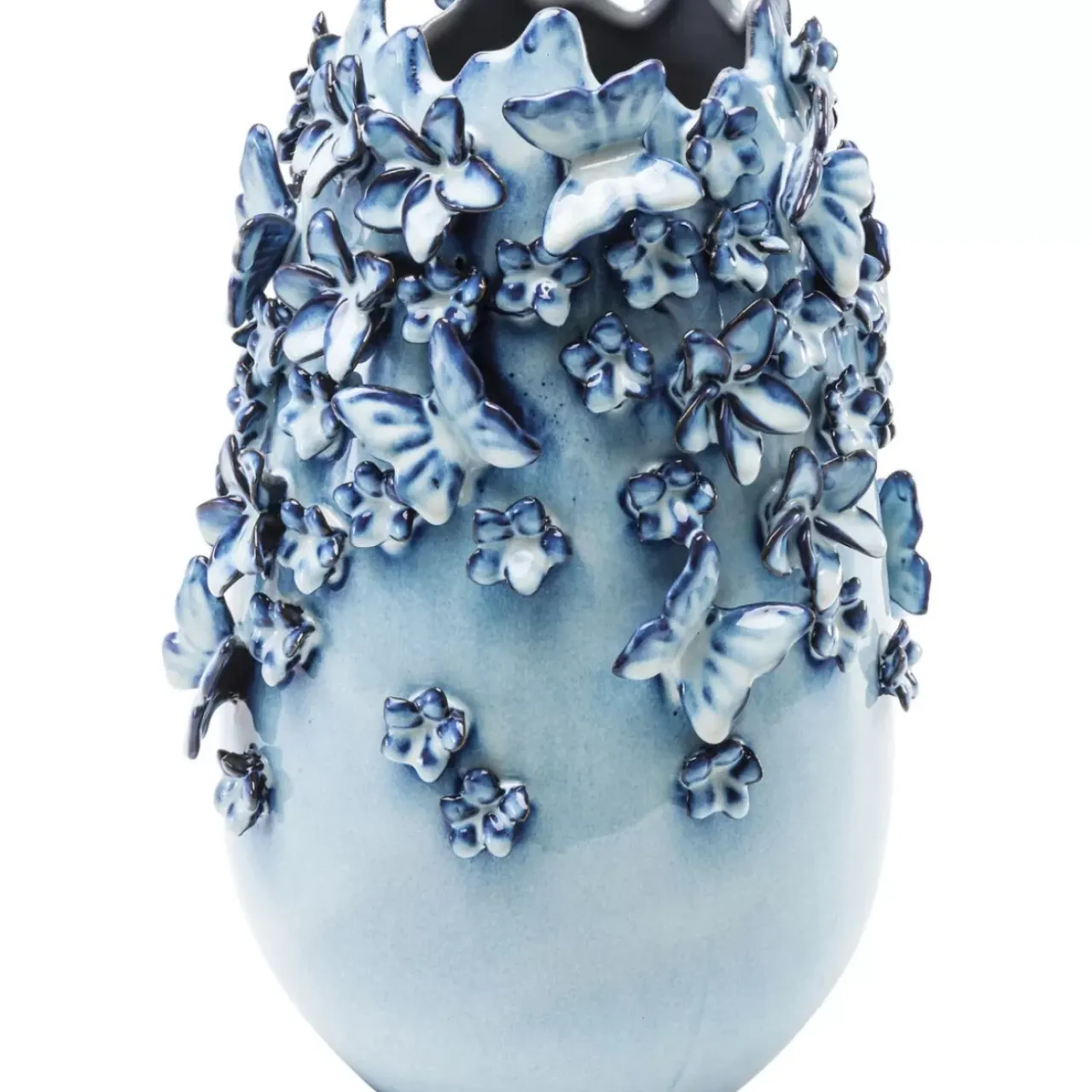 Vasen-KARE Design Vase Butterflies Lightblue 35Cm