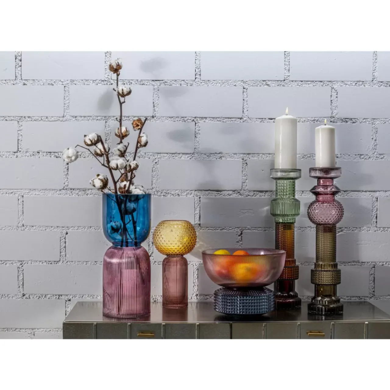 Vasen-KARE Design Vase Marvelous Duo Gelb Lila 31Cm