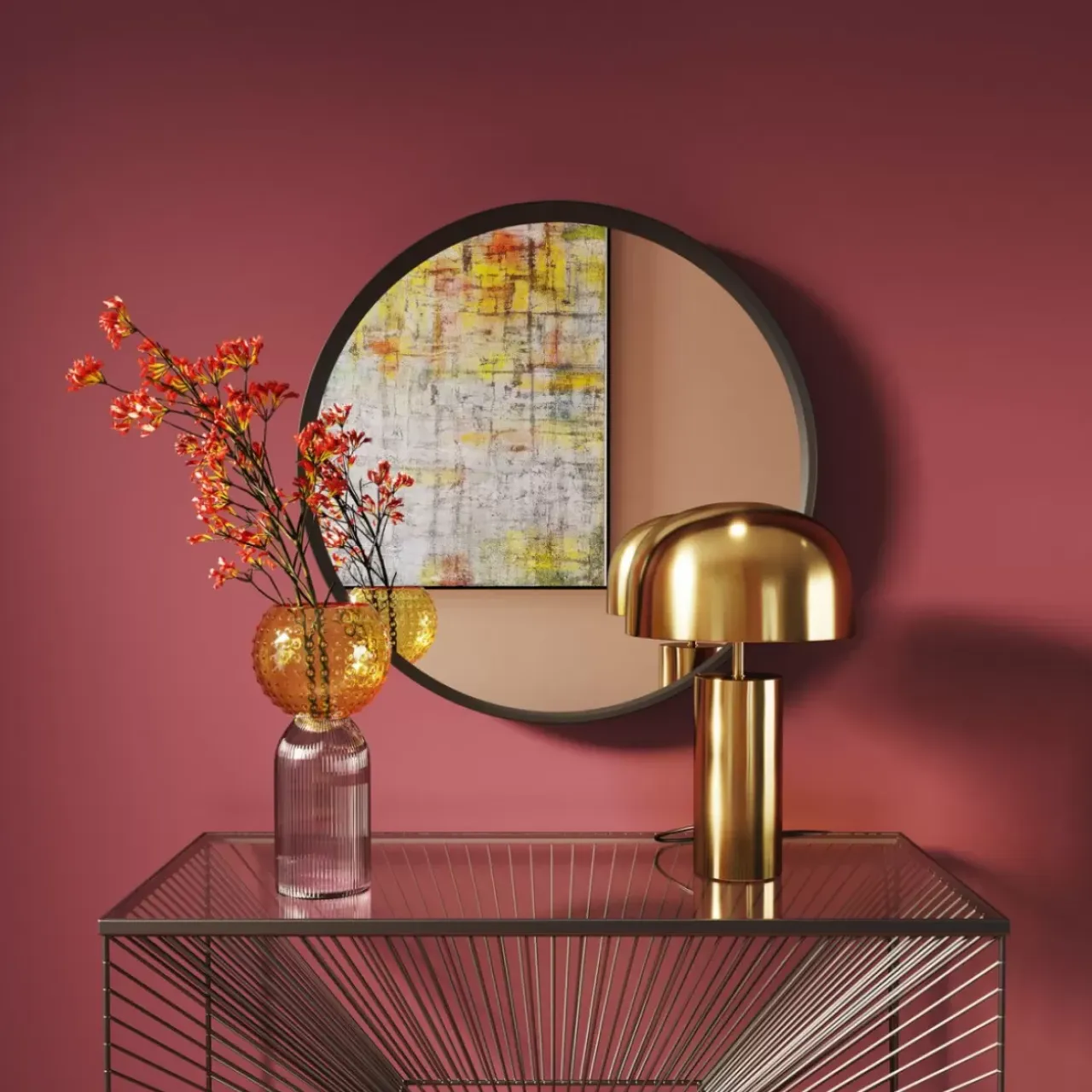 Vasen-KARE Design Vase Marvelous Duo Gelb Lila 31Cm