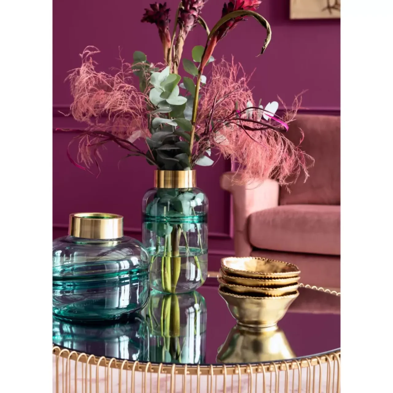Vasen-KARE Design Vase Positano Belly Grun 28Cm