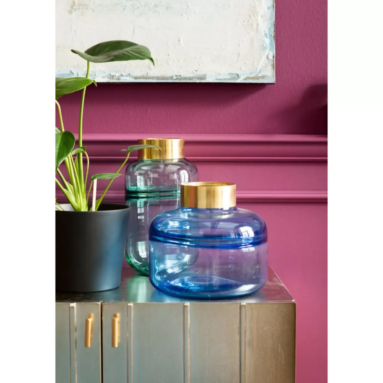 Vasen-KARE Design Vase Positano Belly Grun 28Cm