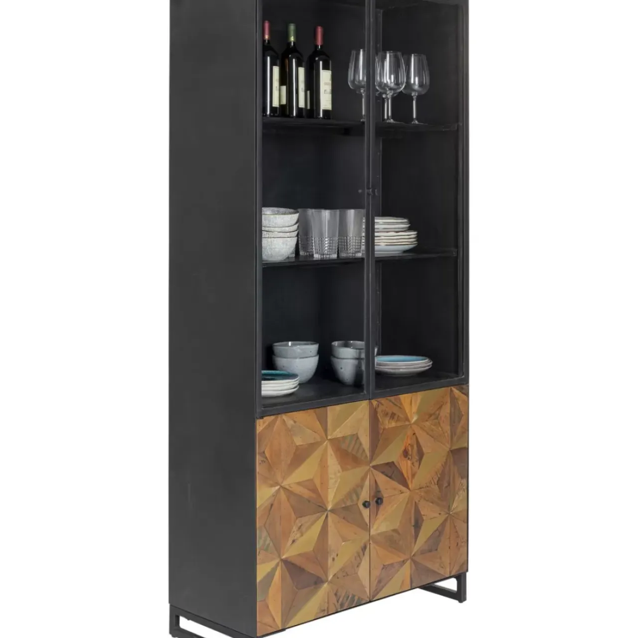 Regale-KARE Design Vitrine Illusion Gold 90X180Cm