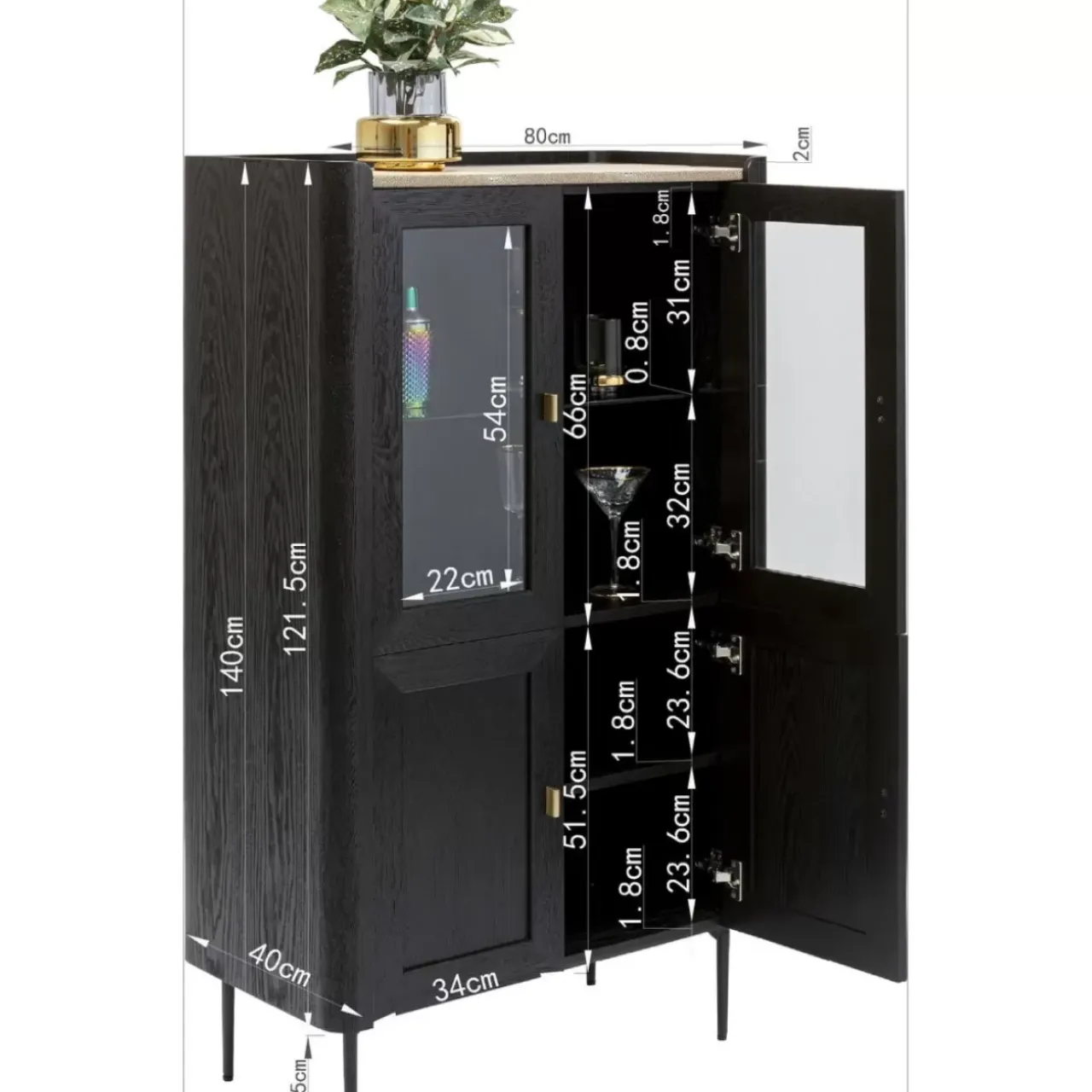 Regale-KARE Design Vitrine Milano 140X80