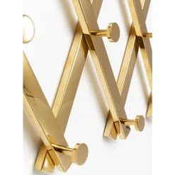 Kleinmöbel & Sonstiges-KARE Design Wandgarderobe Crossing Gold 9(+71)Cm