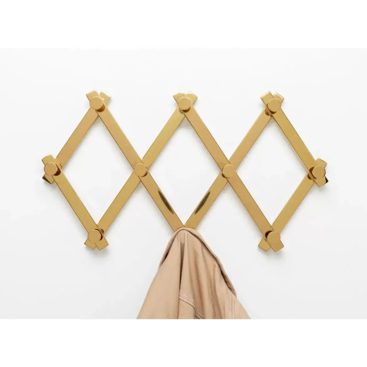 Kleinmöbel & Sonstiges-KARE Design Wandgarderobe Crossing Gold 9(+71)Cm