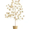 Kleinmöbel & Sonstiges-KARE Design Wandgarderobe Leafline Gold 93Cm