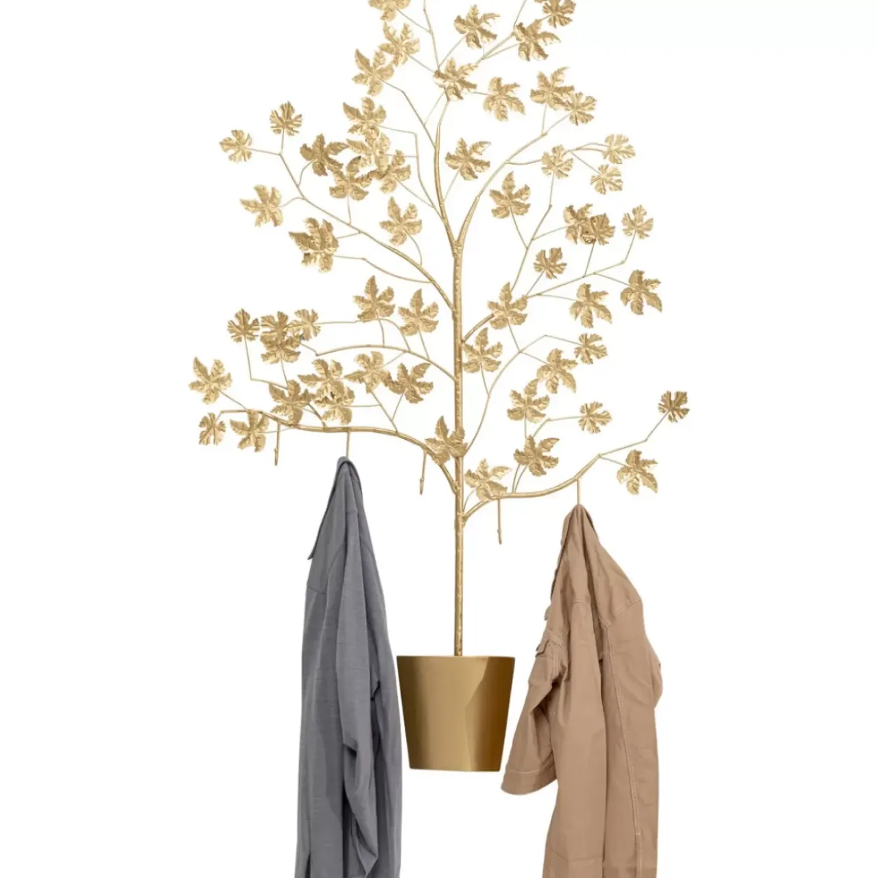 Kleinmöbel & Sonstiges-KARE Design Wandgarderobe Leafline Gold 93Cm