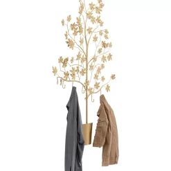 Kleinmöbel & Sonstiges-KARE Design Wandgarderobe Leafline Gold 93Cm