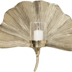 Bilder-KARE Design Wandkerzenhalter Ginkgo Leaf 45Cm