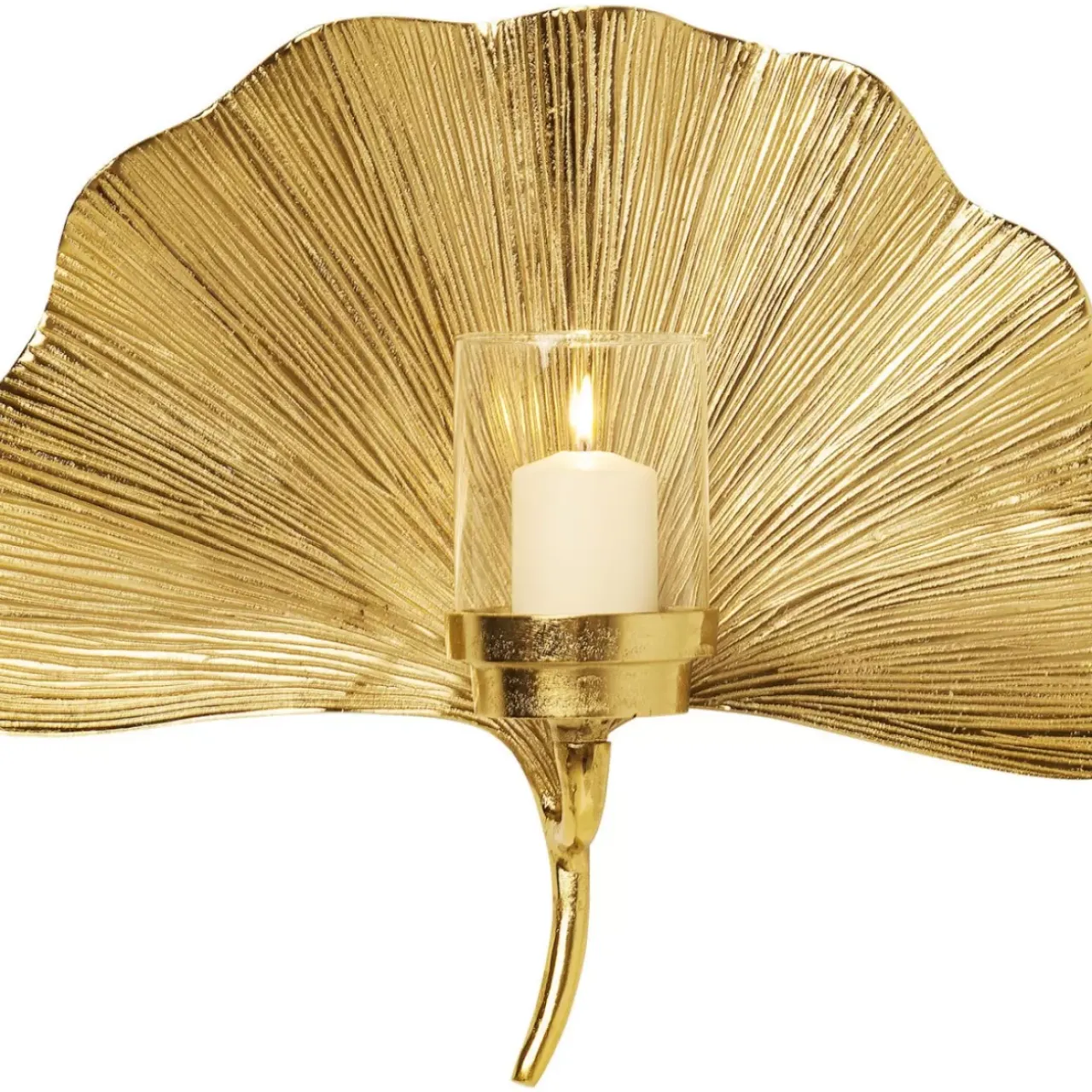 Bilder-KARE Design Wandkerzenhalter Ginkgo Leaf 45Cm