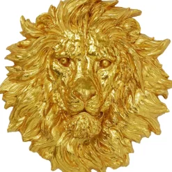 Bilder-KARE Design Wandobjekt Lion Head Gold 90X100Cm