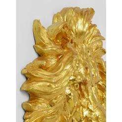 Bilder-KARE Design Wandobjekt Lion Head Gold 90X100Cm