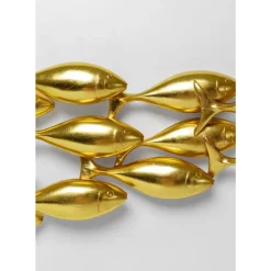 Bilder-KARE Design Wandobjekt School Of Tuna Gold 181X41Cm