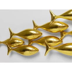 Bilder-KARE Design Wandobjekt School Of Tuna Gold 181X41Cm