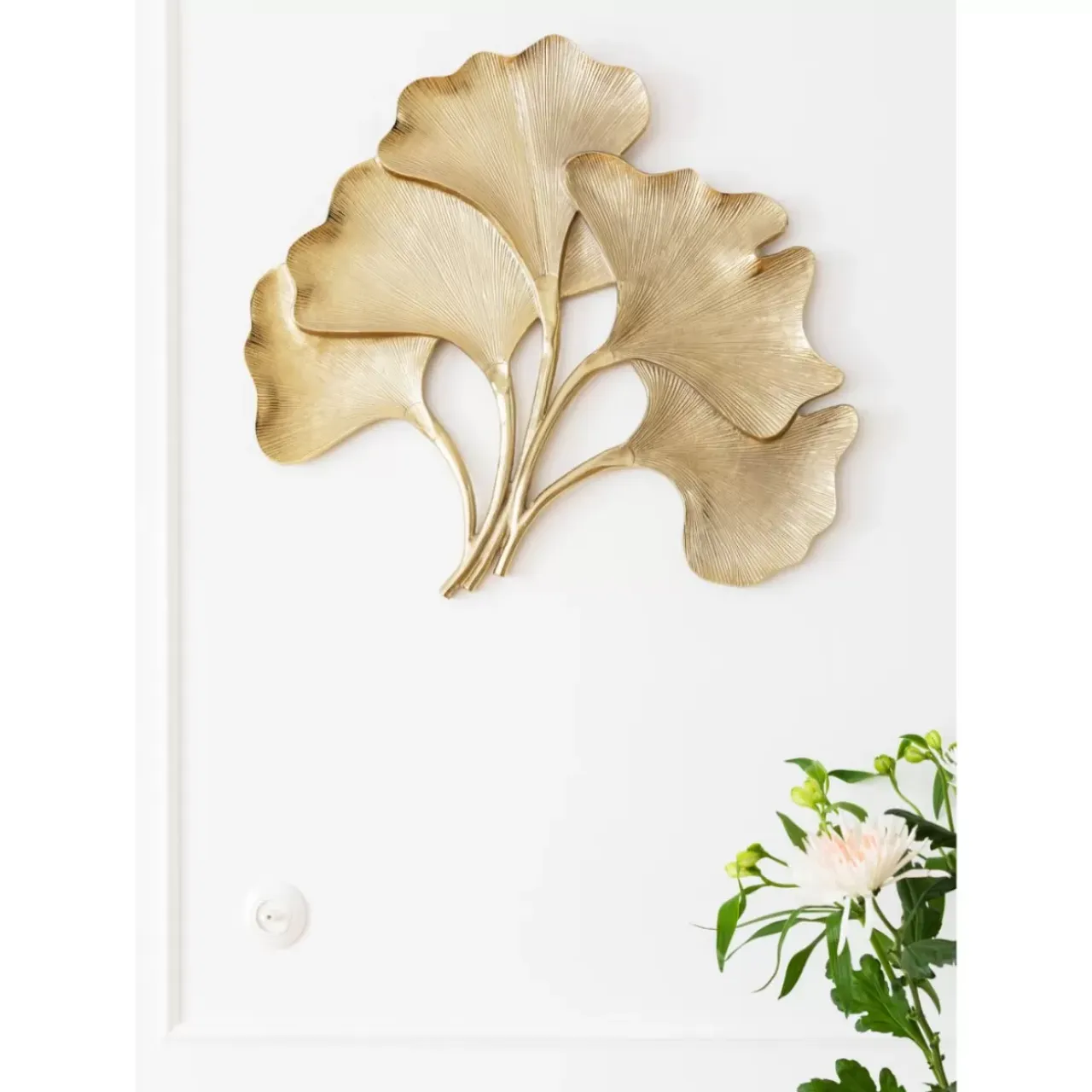 Bilder-KARE Design Wandschmuck Ginkgo Gold Gros