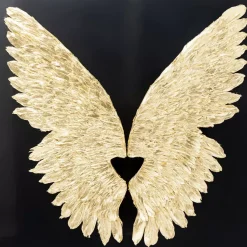 Bilder-KARE Design Wandschmuck Wings Gold Black 120X120Cm