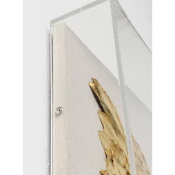 Bilder-KARE Design Wandschmuck Wings Gold-Weis 120X120Cm