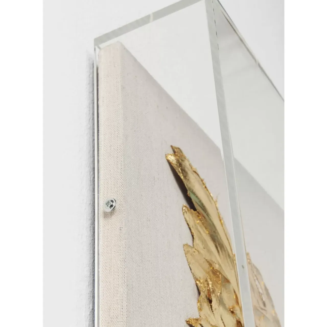 Bilder-KARE Design Wandschmuck Wings Gold-Weis 120X120Cm