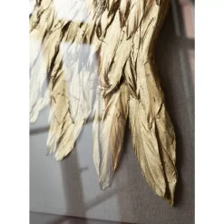 Bilder-KARE Design Wandschmuck Wings Gold-Weis 120X120Cm