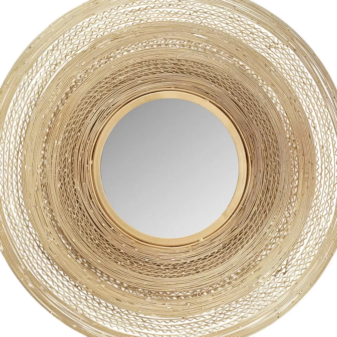 Spiegel-KARE Design Wandspiegel Gold Wire O61Cm