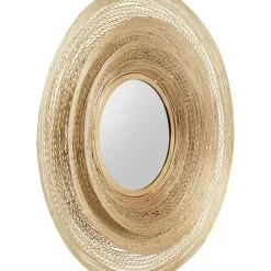Spiegel-KARE Design Wandspiegel Gold Wire O61Cm