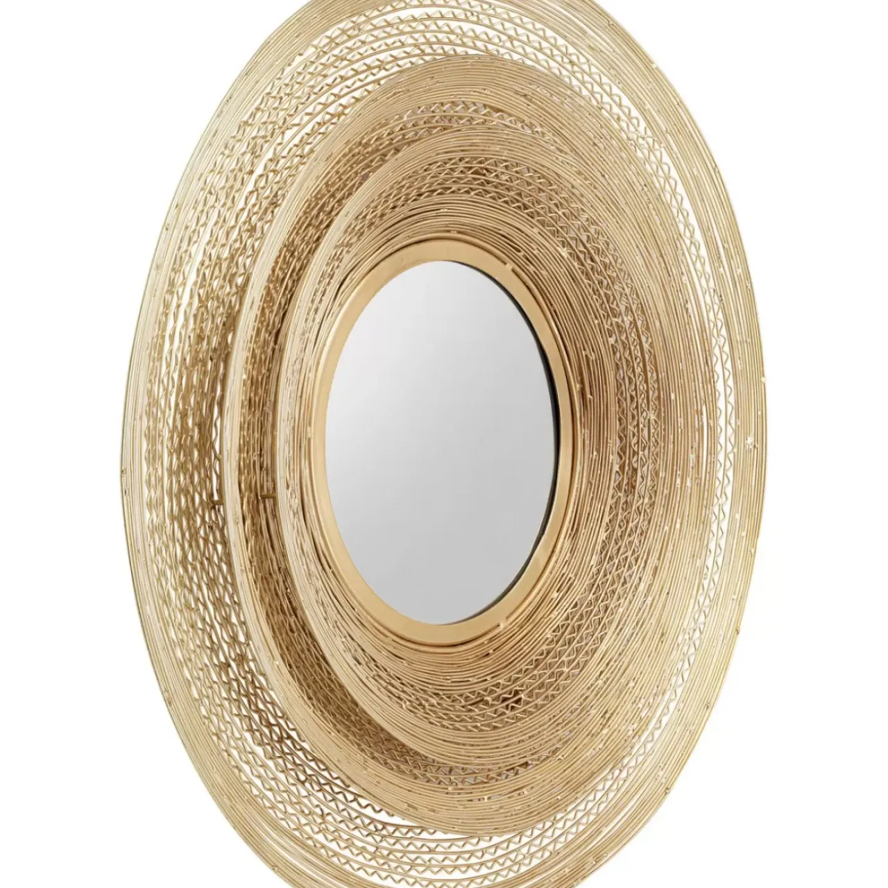 Spiegel-KARE Design Wandspiegel Gold Wire O61Cm