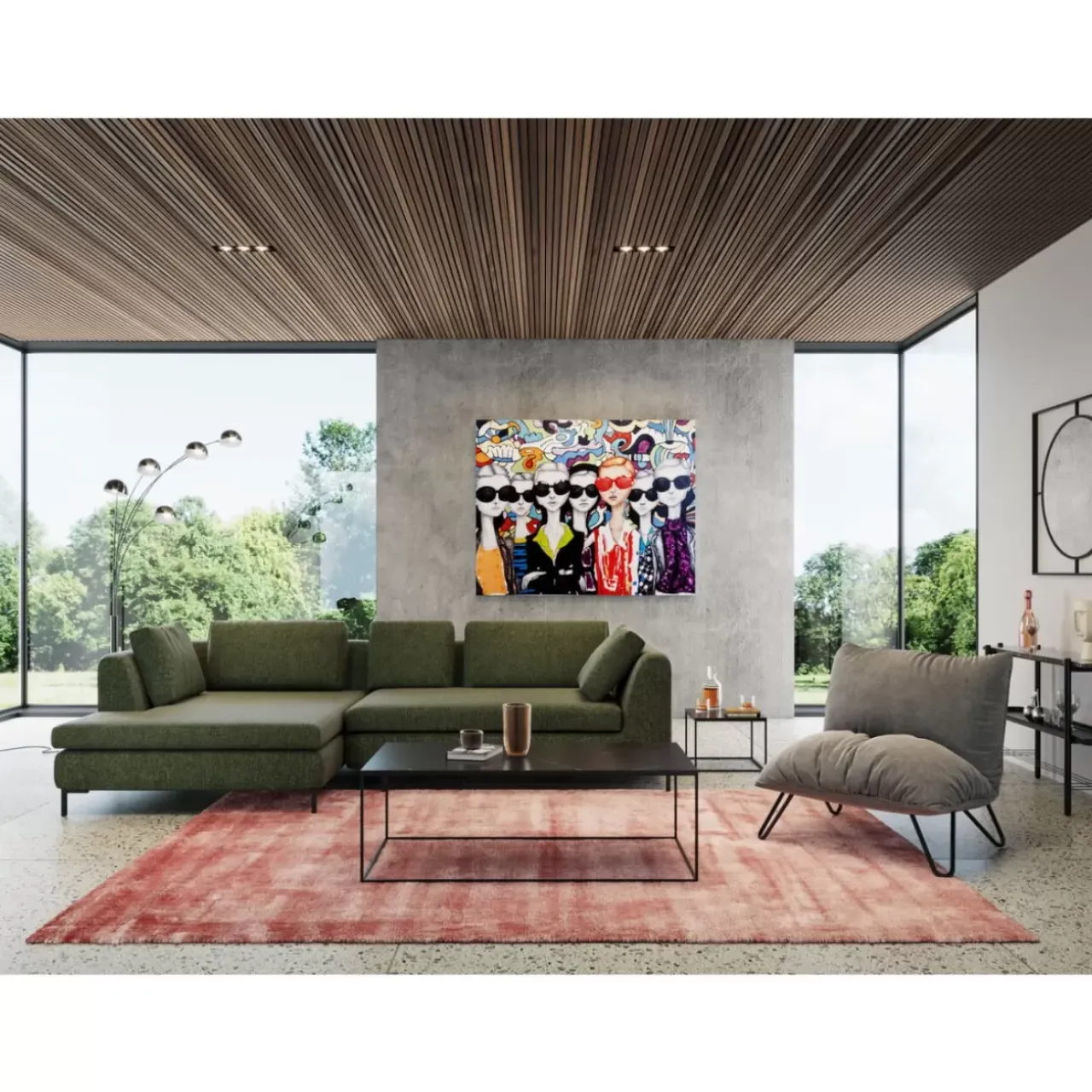 Spiegel-KARE Design Wandspiegel Stanford Frame Matt Schwarz O90Cm